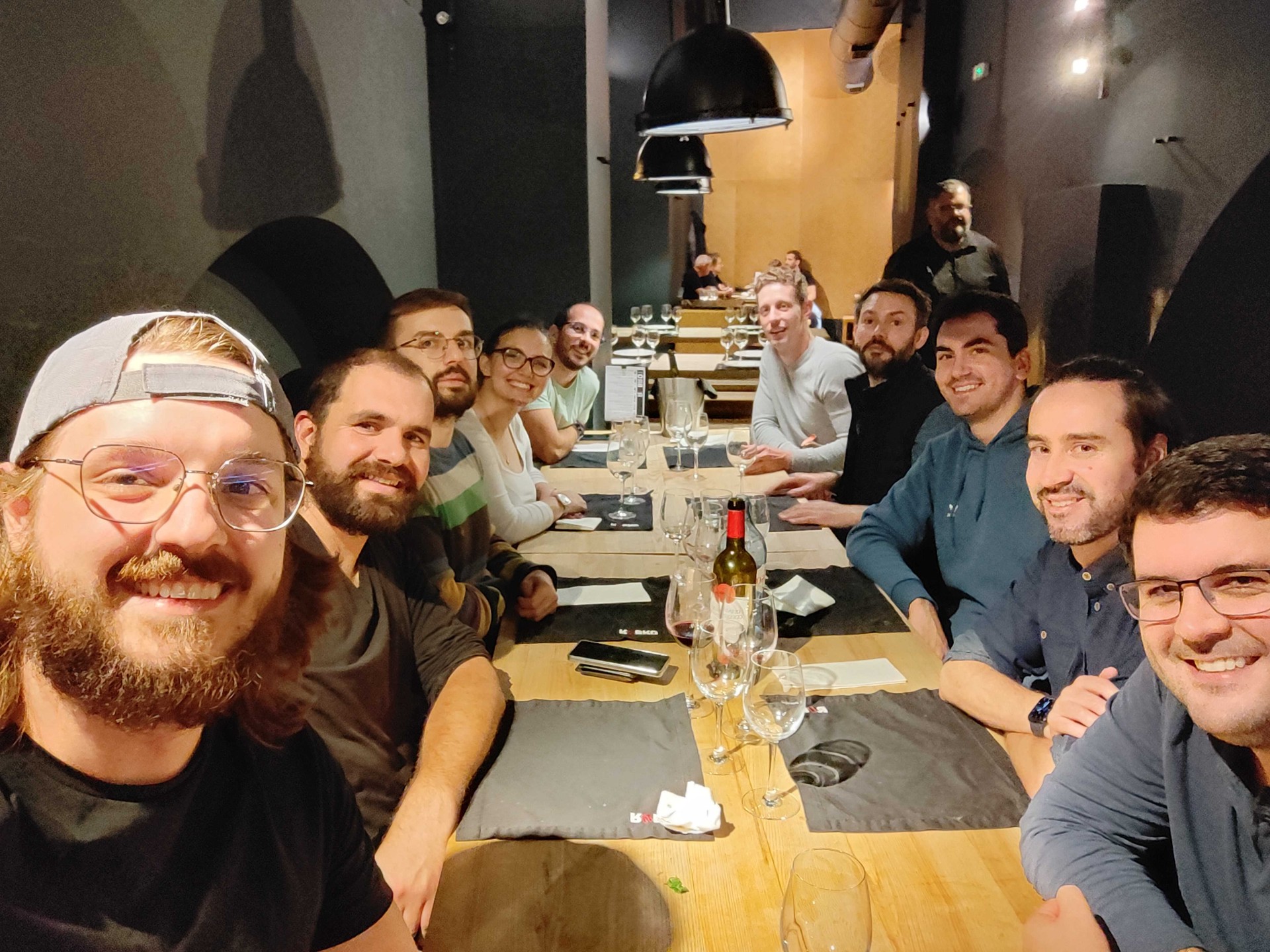 Workia team photo — Late-night table talk