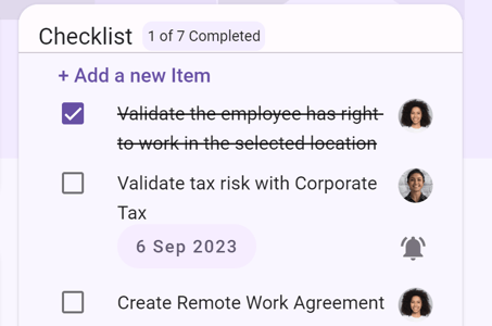 Checklist shorter sample