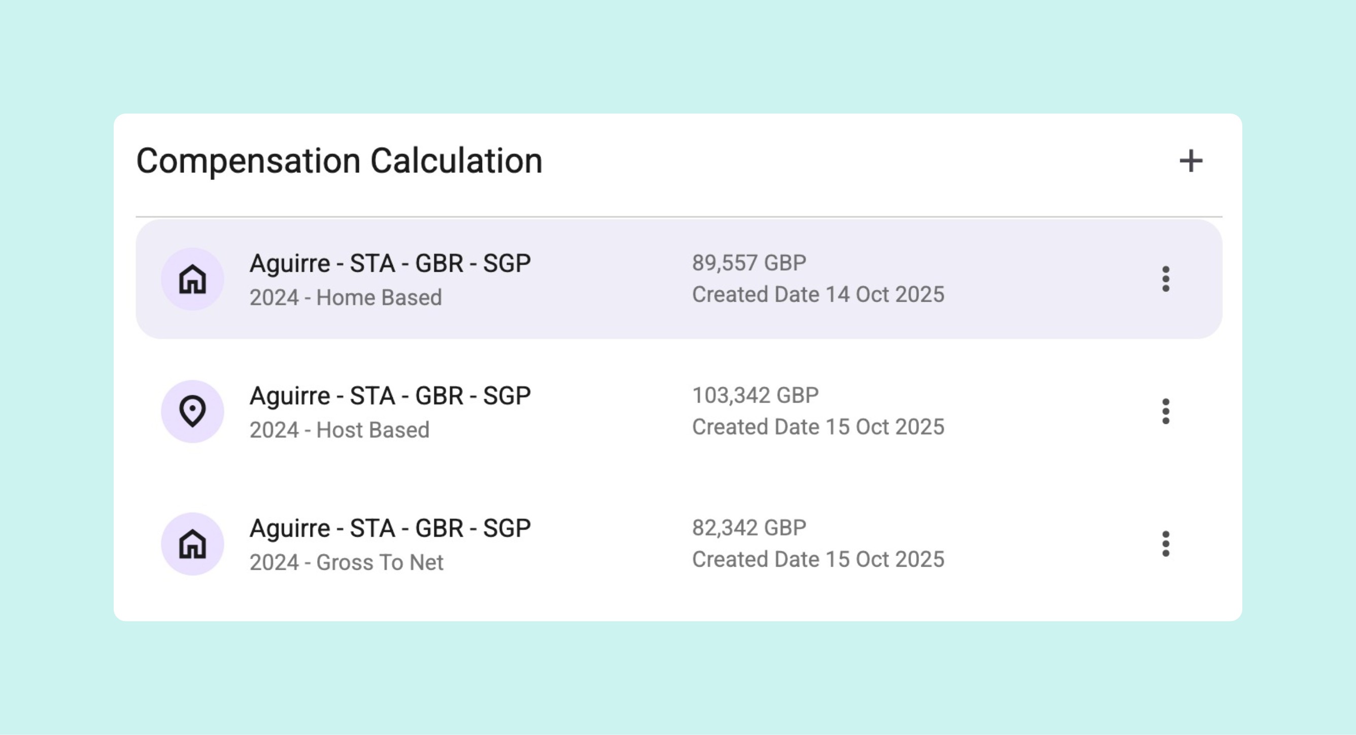Compensation Calculations on a case